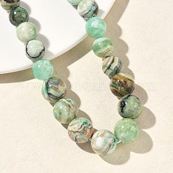 Natural Green Line Jasper  Graduated Round Beaded Necklaces&nbsp;NJEW-F368-01P