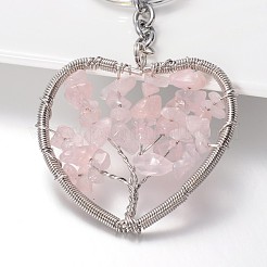 Heart with Tree Brass Mixed Stone Keychain&nbsp;KEYC-JKC00042