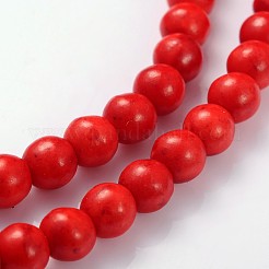 Synthetical Howlite Beads Strands&nbsp;X-G609-6mm