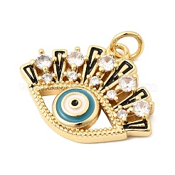 Brass Micro Pave Clear Cubic Zirconia Pendants&nbsp;KK-H267-097G