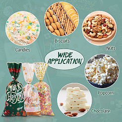 100Pcs 4 Styles Christmas Theme OPP Cellophane Candy Packaging Bags&nbsp;ABAG-TA0002-08