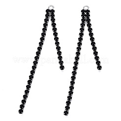 Rack Plated Brass Pave Rhinestone Chain Tassel Shape Big Pendants&nbsp;KK-N216-418-02P