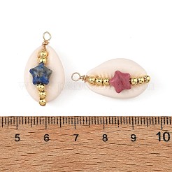 Natural Shell & Gemstone Pendants&nbsp;PALLOY-JF05916-01