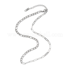 4.5MM 04 Stainless Steel Figaro Chain Paperclip Chain Necklaces&nbsp;NJEW-JN05576