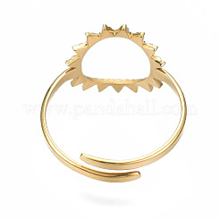 304 Stainless Steel Sun Open Cuff Ring&nbsp;RJEW-T023-84G
