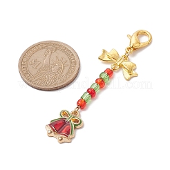 Christmas Theme Alloy Enamel Pendant Decorations&nbsp;HJEW-MZ00058