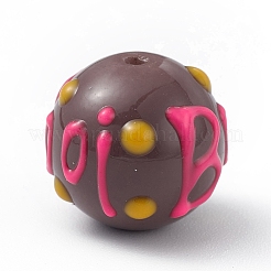 Opaque Painted Glass Beads&nbsp;LS-GLAA-B001-01G