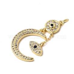 Brass Micro Pave Cubic Zirconia Pendants&nbsp;KK-H267-074G