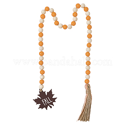 Round Wooden Beaded Autumn Decoration&nbsp;AJEW-WH20019-60