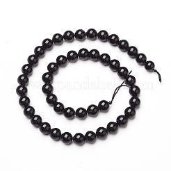 Natural Black Tourmaline Beads Strands&nbsp;G-L554-02-6mm