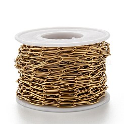 PVD Vacuum Plating 304 Stainless Steel Paperclip Chains&nbsp;CHS-L022-03B-G