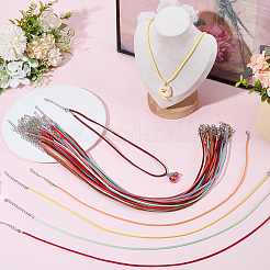 50Pcs 2.5MM Flat Faux Suede Cord Necklace Making with Alloy Lobster Claw Clasps and Iron End Chains&nbsp;DIY-BM0002-41