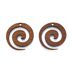 Natural Walnut Wood Pendants&nbsp;WOOD-N011-018
