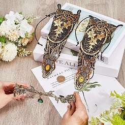 2Pcs Vintage Polyester Lace Gloves&nbsp;AJEW-GF0010-48