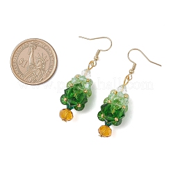 Stainless Steel Glass Dangle Earrings&nbsp;EJEW-MZ00607