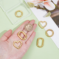 6Pcs 3 Styles Brass Spring Gate Rings&nbsp;KK-GA0002-11