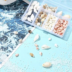 6 Styles Natural Cowrie Shell Pendants and Shell Beads Kits&nbsp;DIY-FS0006-94