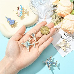 6Pcs 6 Styles Airplane Enamel Pins&nbsp;JEWB-CJ0002-99