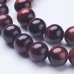 Dyed & Heated Natural Red Tiger Eye Beads Strands&nbsp;G-D855-04-10mm