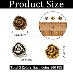 300Pcs 3 Colors Tibetan Style Alloy Beads&nbsp;FIND-AR0004-78