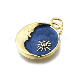 Brass Micro Pave Cubic Zirconia Pendants&nbsp;X-KK-V010-06G-01