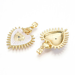 Brass Micro Pave Cubic Zirconia Pendants&nbsp;KK-N257-01A-G