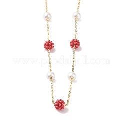 Plastic Imitation Pearl Beads  Beads Necklace&nbsp;BJEW-B078-04G
