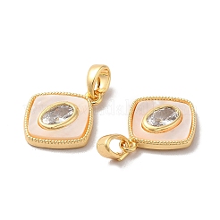 Brass Cubic Zirconia Pendants&nbsp;KK-M243-38G