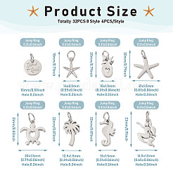 32pcs 8 Style Rack Plating Alloy Pendants&nbsp;FIND-EL0001-04