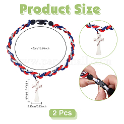 2Pcs Stainless Steel Baseball Cross Pendant Braided Nylon Cord Necklaces&nbsp;NJEW-UN0001-83