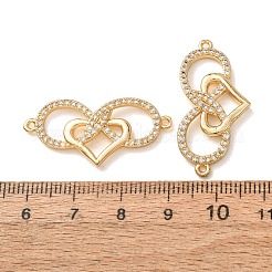 Brass Micro Pave Cubic Zirconia Connector Charms&nbsp;CU-CBA4579-02G-F