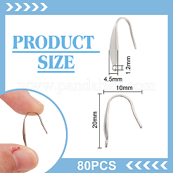 80Pcs 316 Surgical Stainless Steel Earring Hooks&nbsp;STAS-UN0034-73