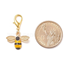 Alloy Enamel Bees Pendant Decorations&nbsp;HJEW-JM00661-03