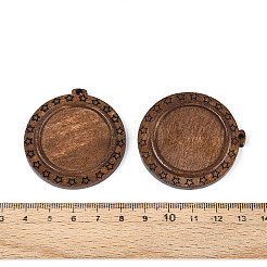 Schima Wood Carved Pendant Cabochon Settings&nbsp;WOOD-N022-04