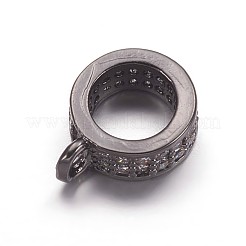 Brass Micro Pave Cubic Zirconia Tube Bails&nbsp;ZIRC-K070-44B