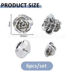 6Pcs Rose Flower Alloy Lapel Pin Backs for Backpack Clothes&nbsp;JEWB-FH0002-97P