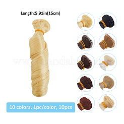 10Pcs 10 Colors High Temperature Fiber Long Curly Hairstyle Doll Wig Hair&nbsp;DOLL-FH0001-02