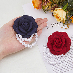 2Pcs 2 Colors Cloth Flower Brooch&nbsp;JEWB-FH0001-61B