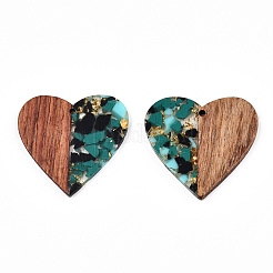 Transparent Resin & Walnut Wood Pendants&nbsp;LS-RESI-TAC0017-73-A02