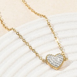 Valentine's Day 304 Stainless Steel Rhinestone Heart Link Bracelets&nbsp;SA-CBA5F76-04G