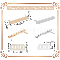 24 Sets 2 Colors Zinc Alloy Bag Decorative Clasps&nbsp;FIND-WR0010-66