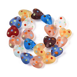 Frosted Handmade Lampwork Beads Strands&nbsp;LAMP-N036-03