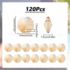 120Pcs Electroplate Glass Links Connectors&nbsp;EGLA-SP0001-01A
