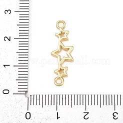Brass Triple Star Connector Charms&nbsp;KK-Z132-20G