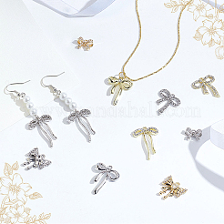 20Pcs 10 Styles Alloy & Brass Rhinestone Pendants&nbsp;FIND-GA0005-09