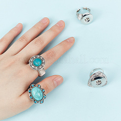 4Pcs 4 Styles Alloy Snap Rings for Women Men&nbsp;RJEW-DR0001-03B