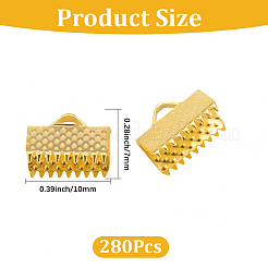 280Pcs Iron Ribbon Crimp Ends&nbsp;IFIN-CP0002-97S