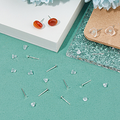 925 Sterling Silver Flat Pad Stud Earring Findings&nbsp;STER-DC0001-57C