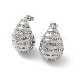 304 Stainless Steel Teardrop Stud Earrings&nbsp;EJEW-B108-06P