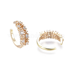 Brass Micro Pave Clear Cubic Zirconia Cuff Earrings&nbsp;EJEW-I249-08G